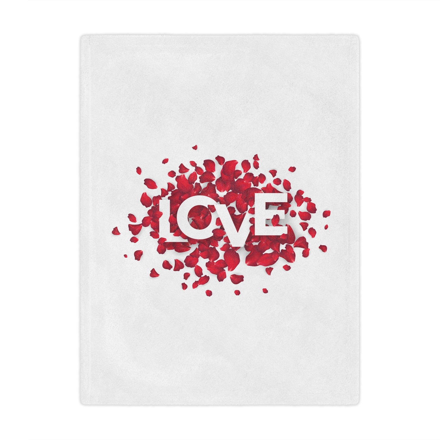 Love with Flowers Printed Velveteen Minky Blanket
