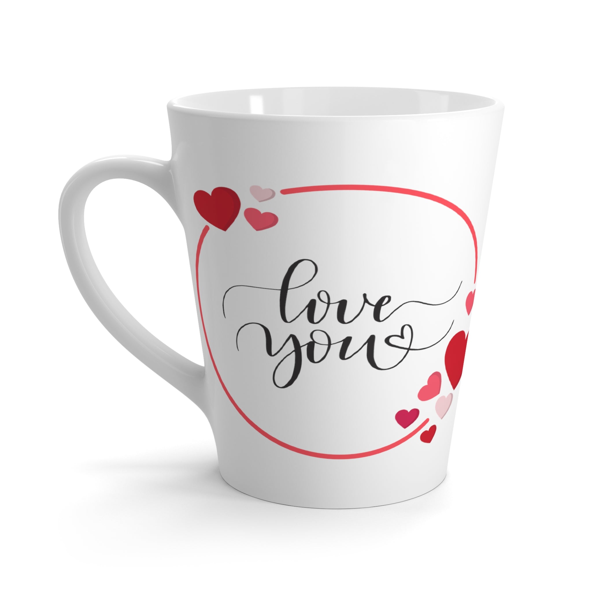 Valentine's Lattee Mugs, 12oz, Love You Printed Coffee Mugs for Valent ...