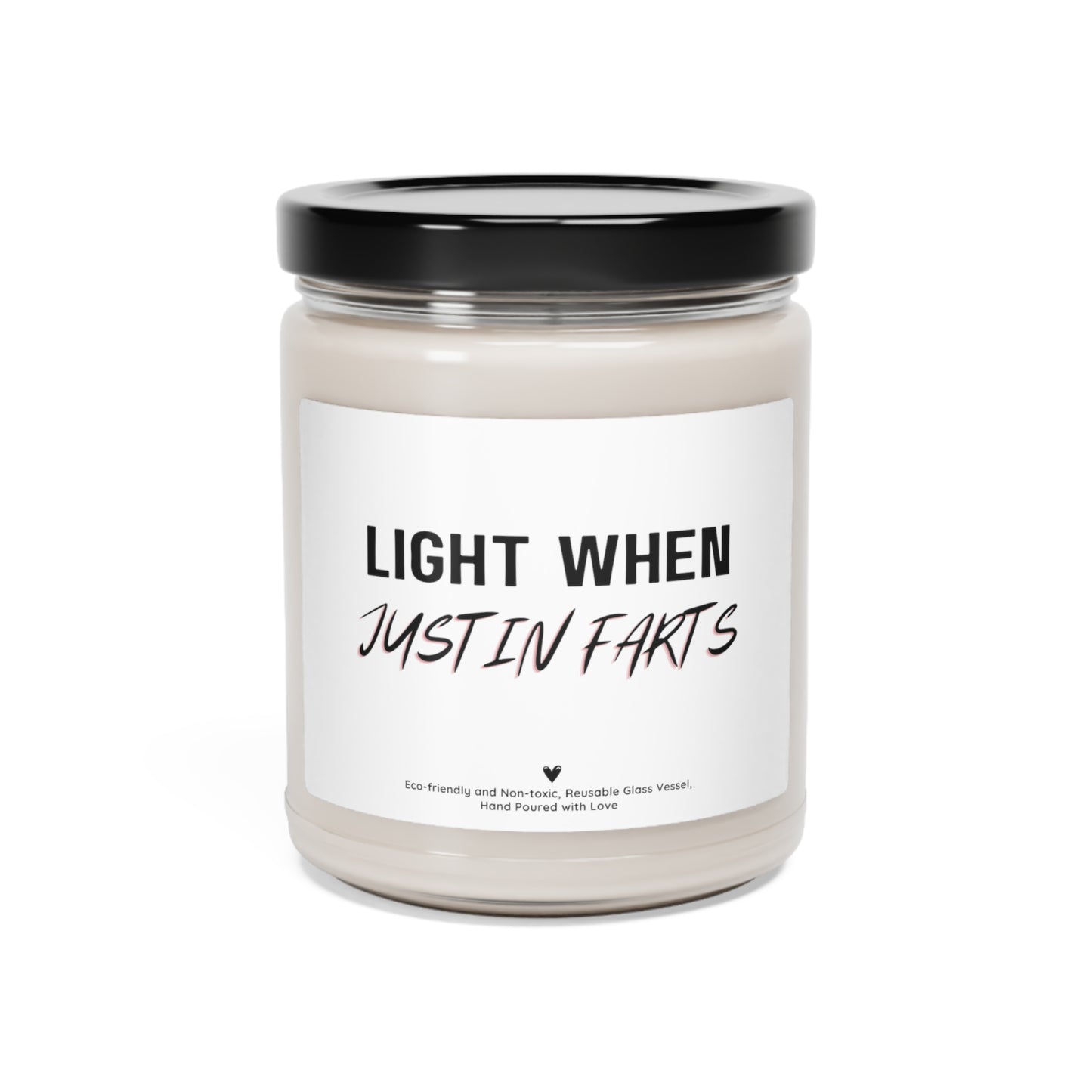 Light When Justin Farts Scented Soy Candle, 9 oz, Funny Gift for Her