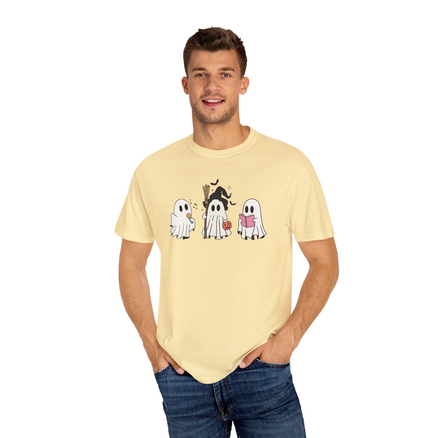 Cute Ghost Friends Halloween T-Shirt – Fun Cartoon Graphic Tee for Spooky Season