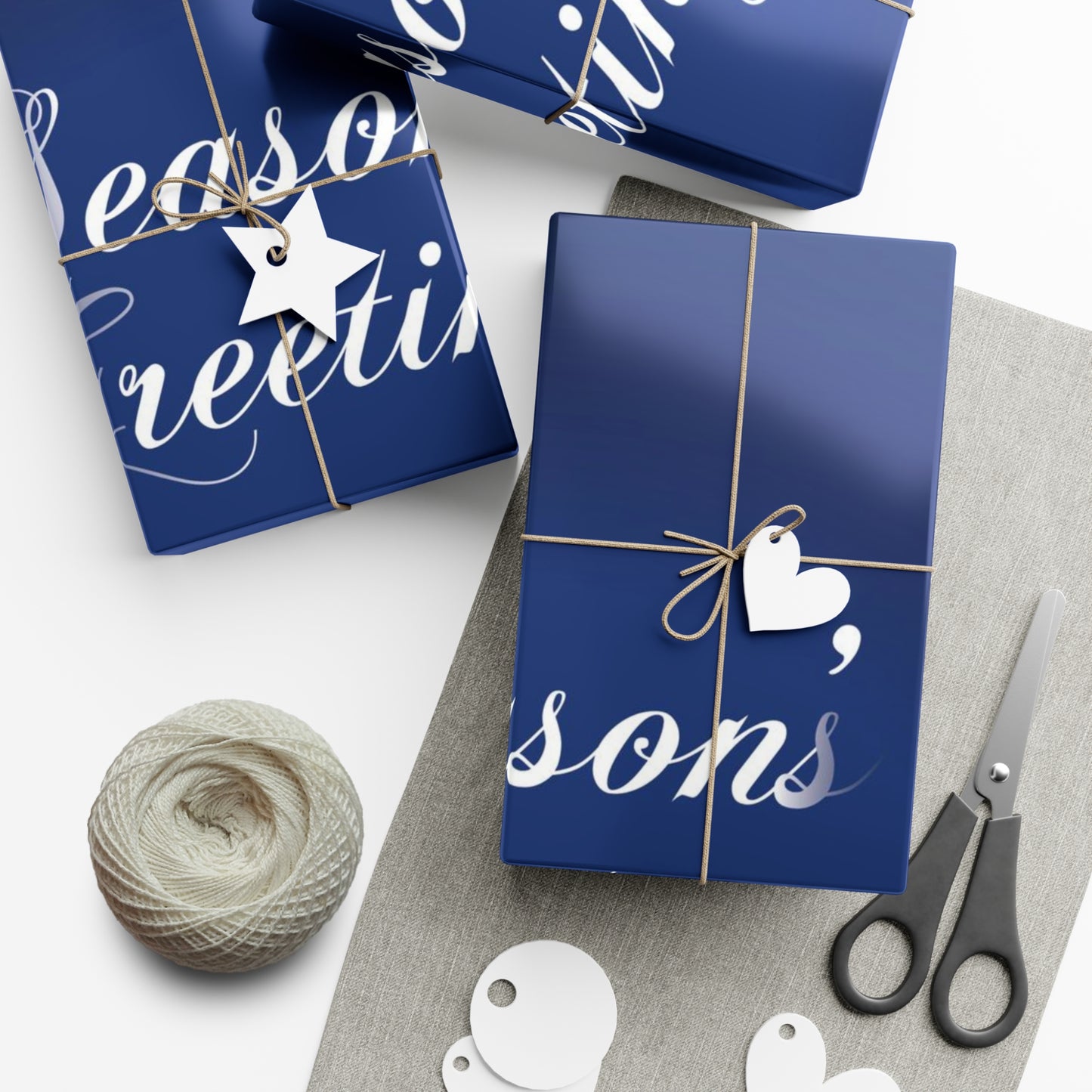 Season's Greetings Gift Wrap Papers, Blue