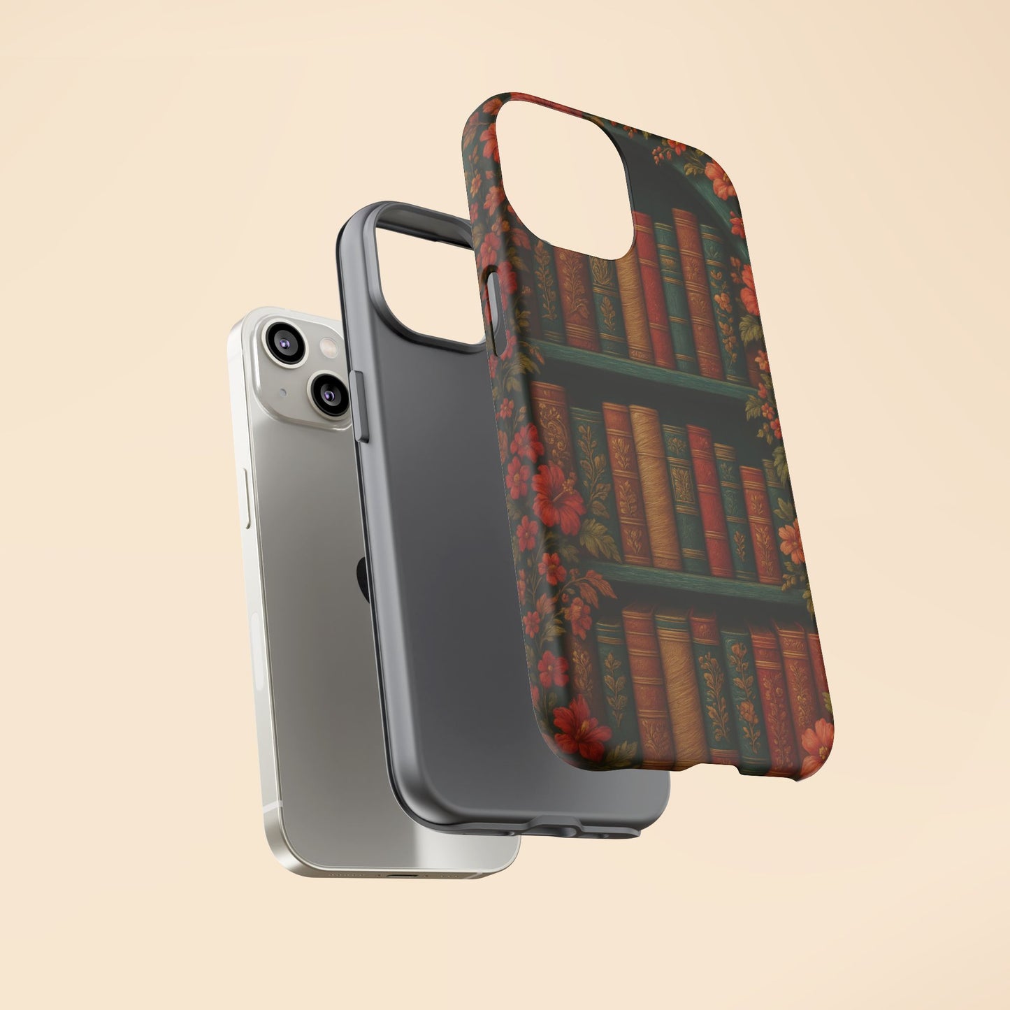 Phone Case - Bookshelf Vintage Book Lover's iPhone & Samsung Cover