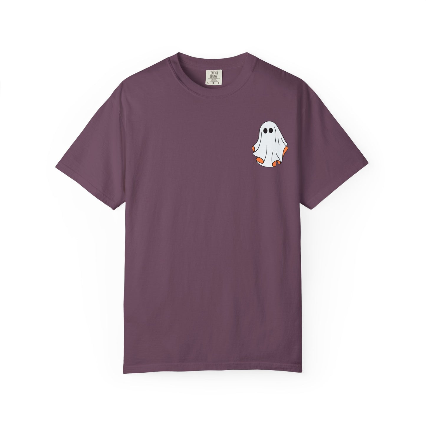 Minimal Ghost Halloween T-Shirt – Cute Pocket Graphic Tee for Spooky Season