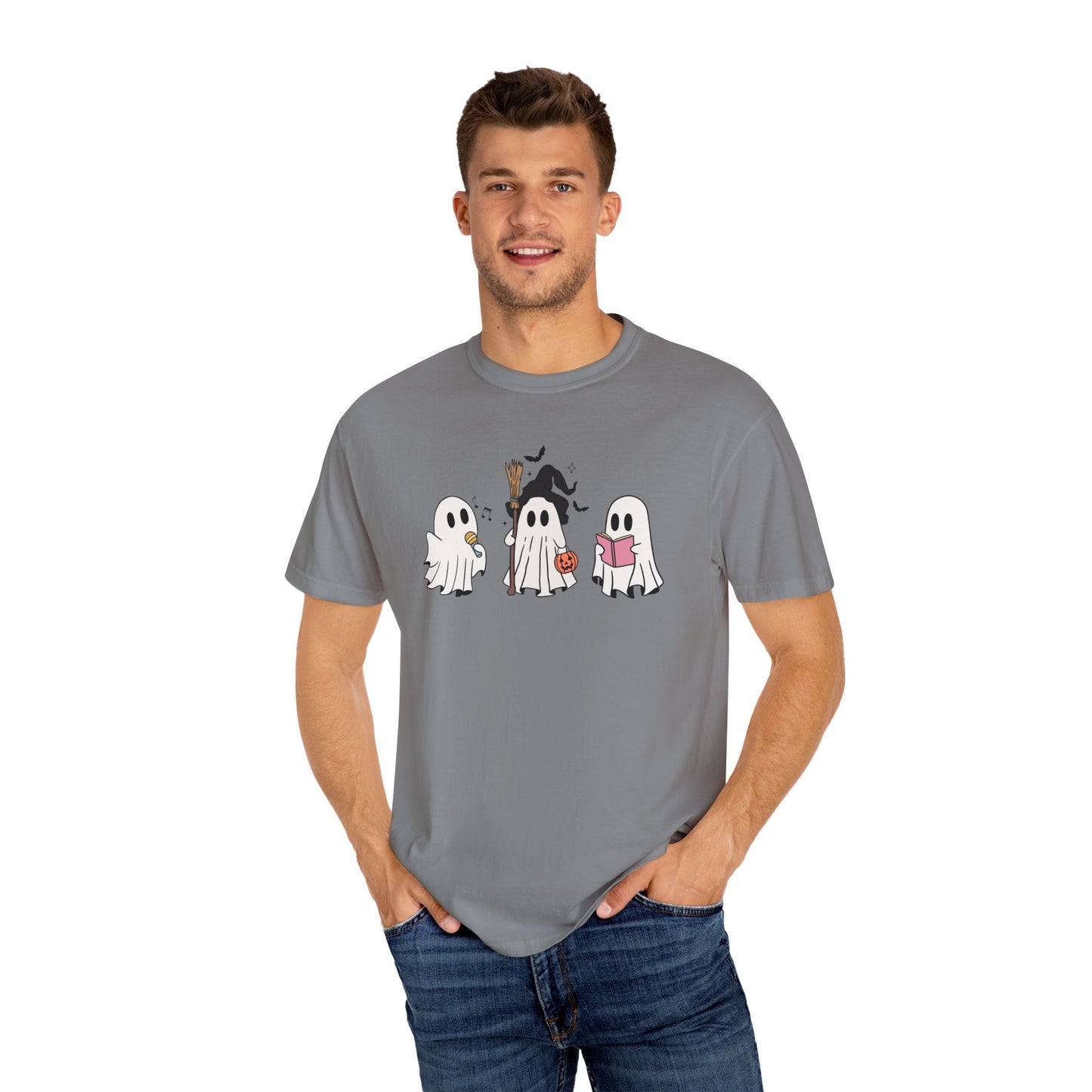 Cute Ghost Friends Halloween T-Shirt – Fun Cartoon Graphic Tee for Spooky Season