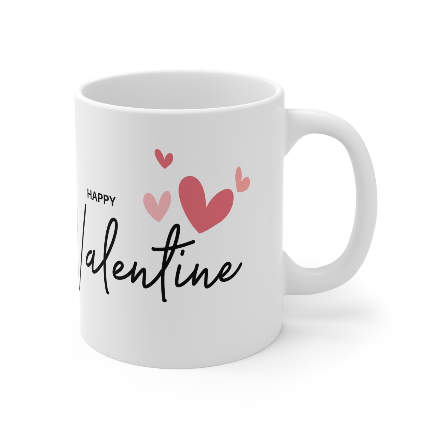 Happy Valentine with Heart Printed Valentine Ceramic Mug, 11oz
