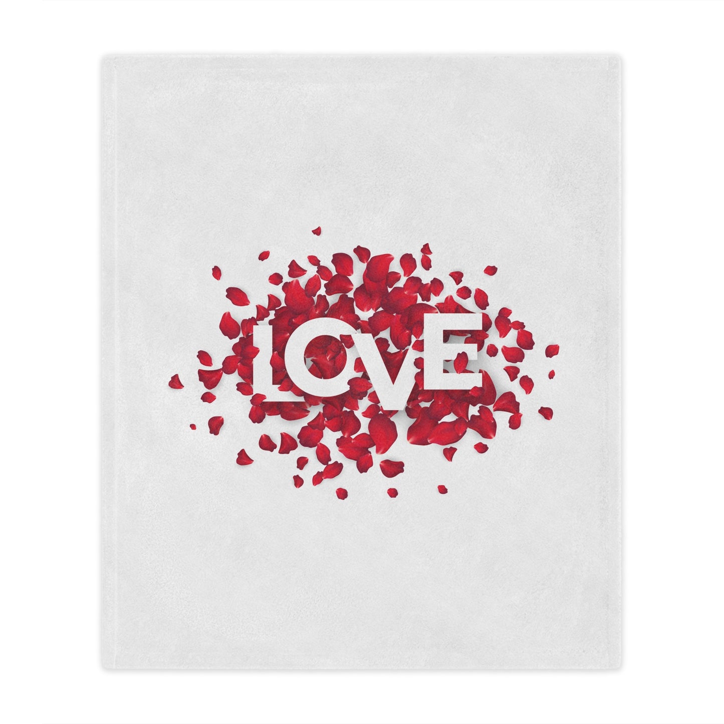 Love with Flowers Printed Velveteen Minky Blanket