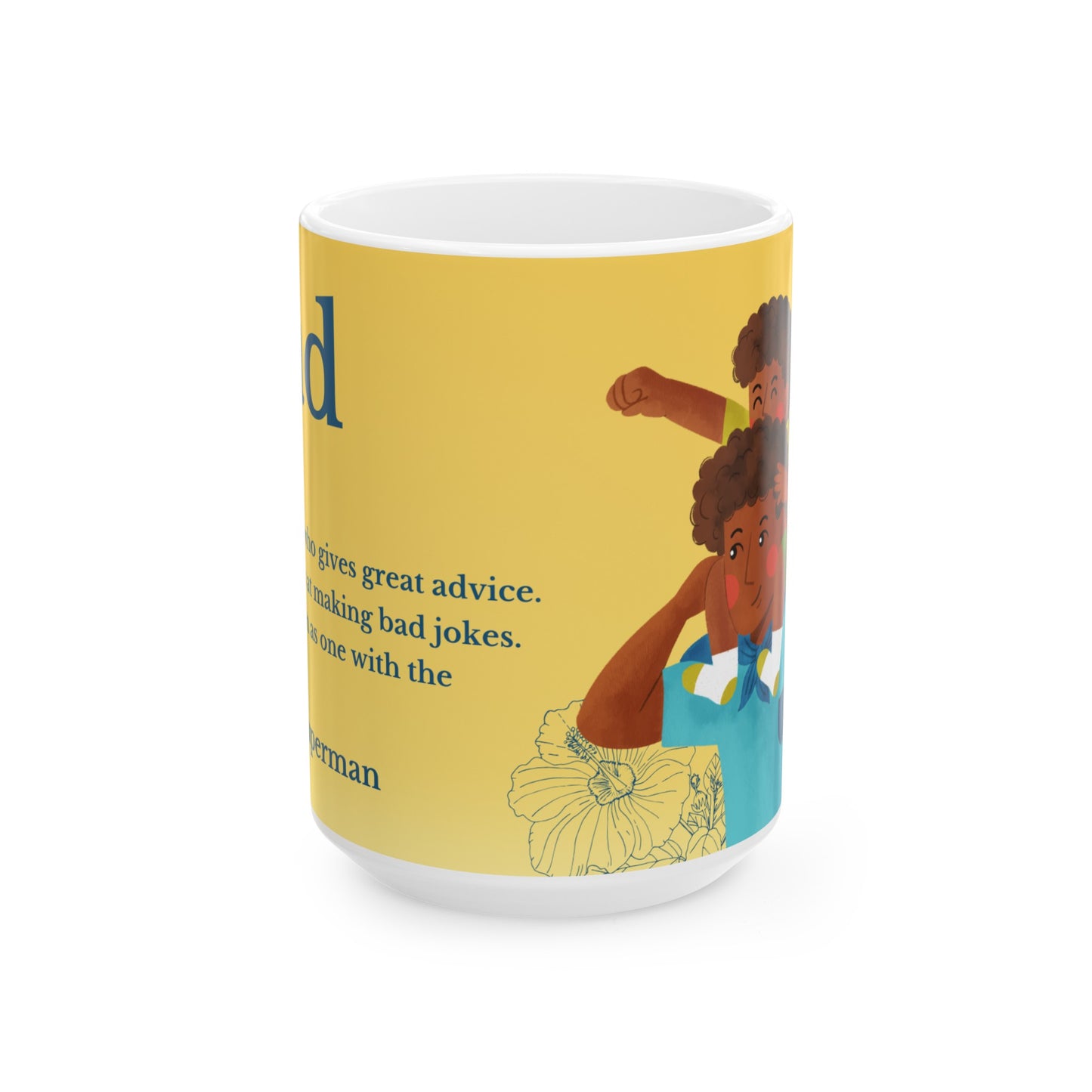 Dad Definition Ceramic Mug, (11oz, 15oz) for Father, Yellow