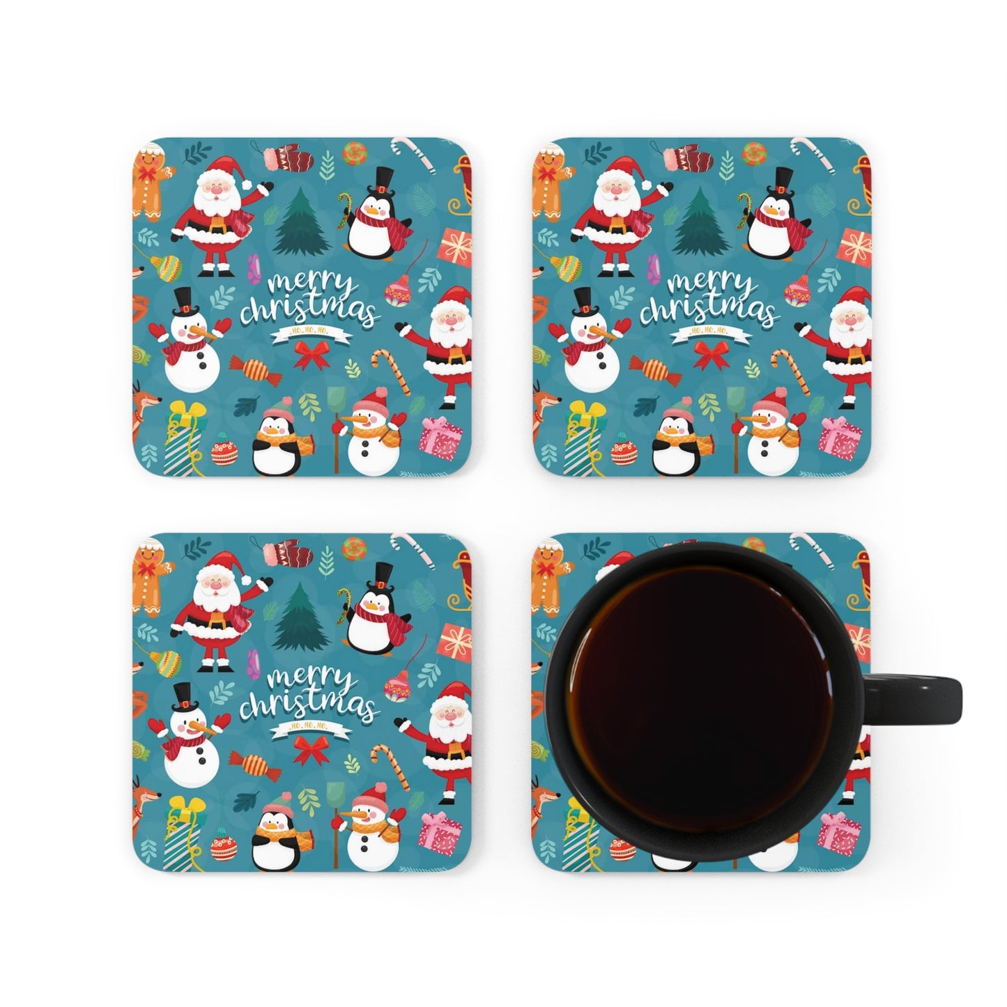 Christmas Corkwood Coaster Set