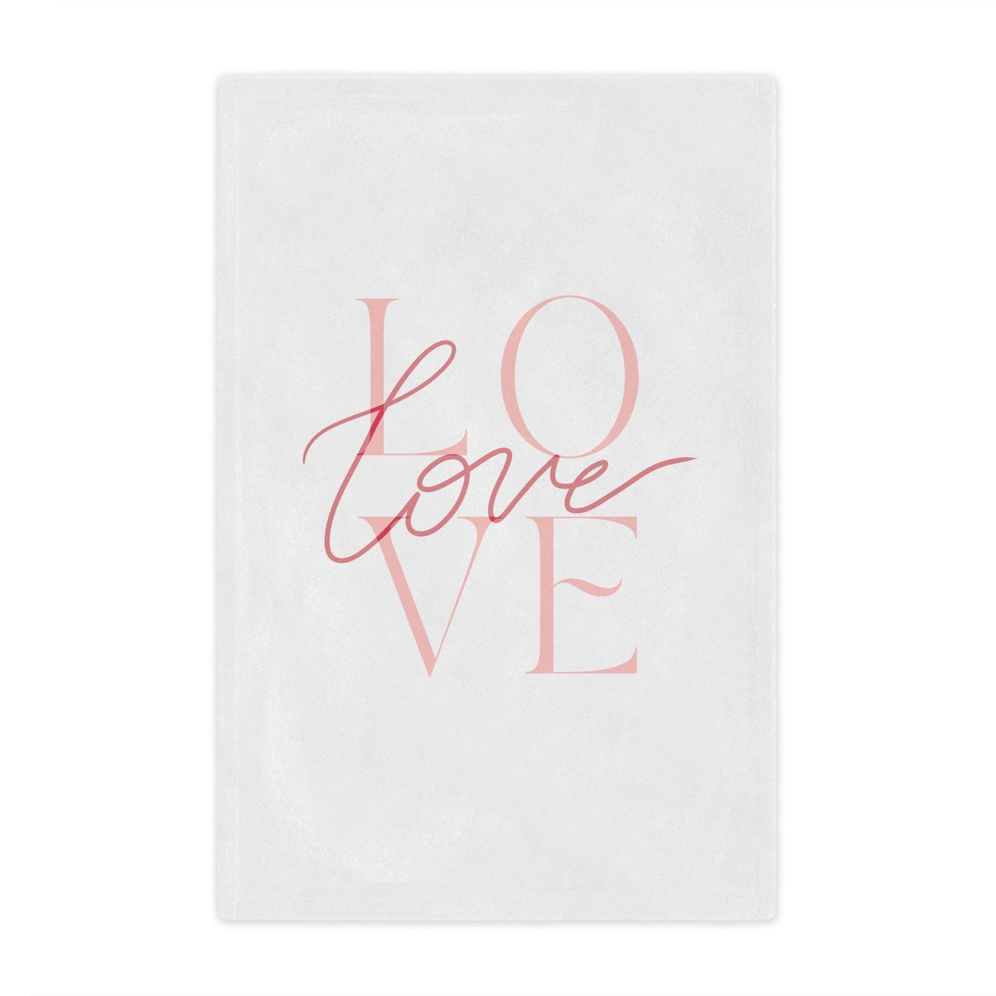 Love Printed Velveteen Minky Blanket for Her, Valentine Gift for Couple