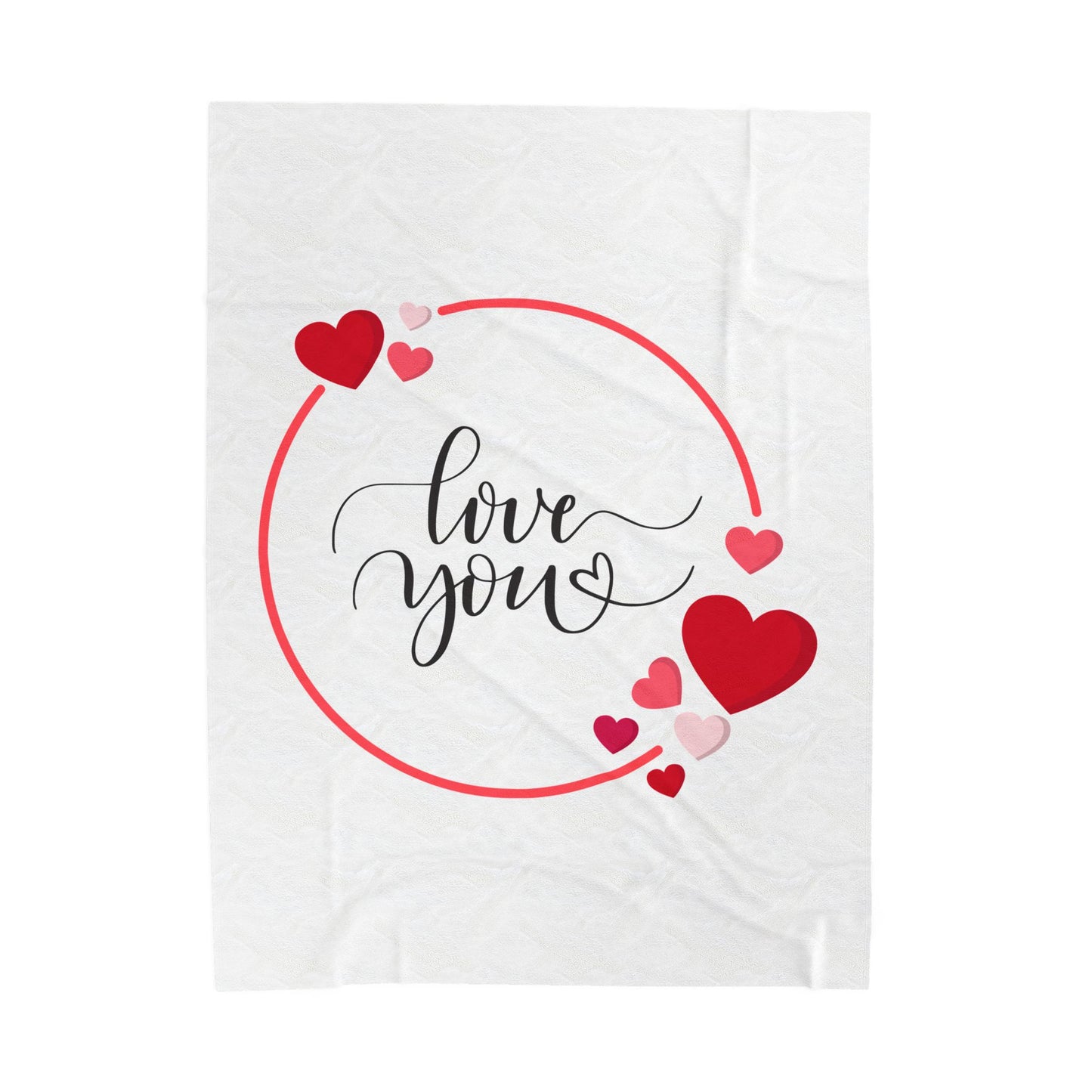Valentine's Blanket, Heart with Love You Printed Valentine's Plush Blanket, Valentine's Gift for Her & Him