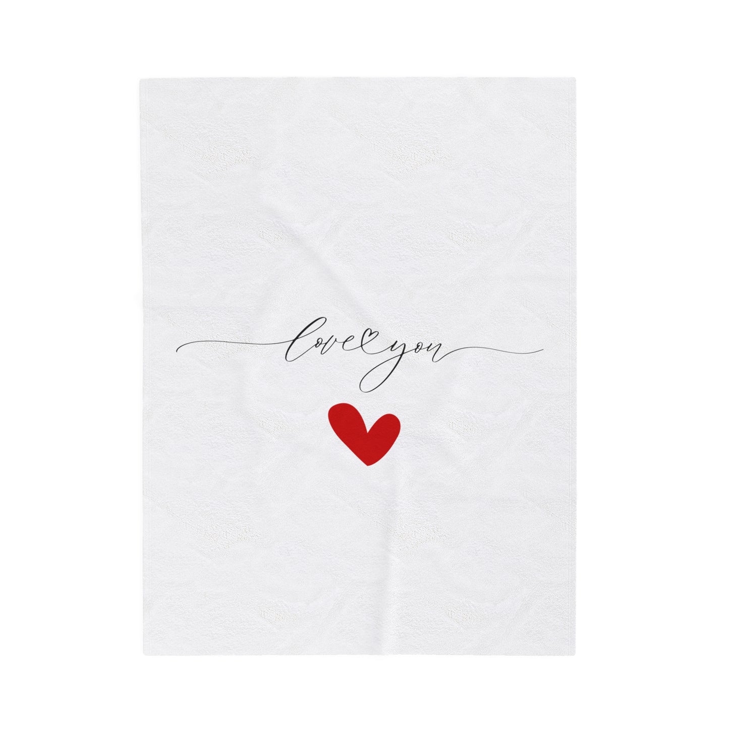 Love You Printed Velveteen Plush Blanket for Valentine