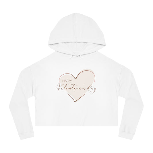 Valentine Sweatshirt for Her, Women’s Cropped Hooded Sweatshirt, Valentine Gift