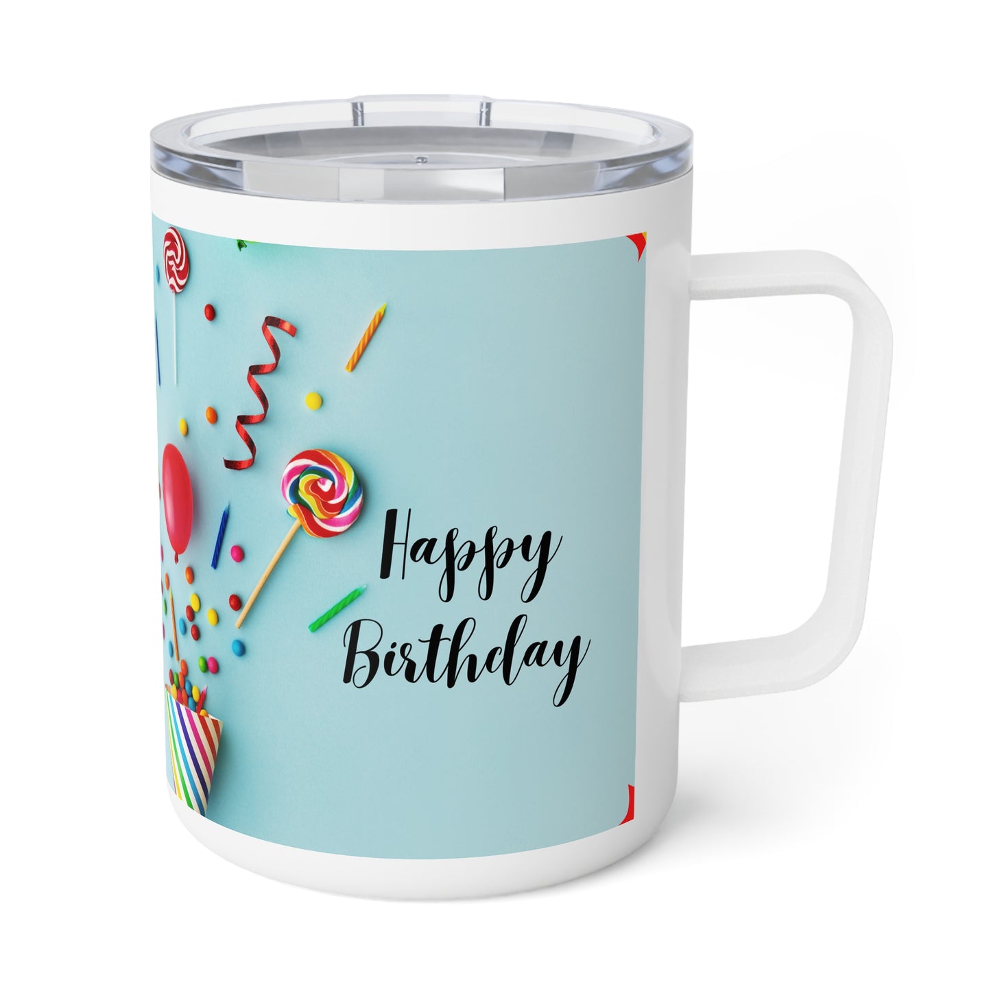 Birthday Coffee Mug, Happy Birthday Insulated Coffee Mugs 10 oz
