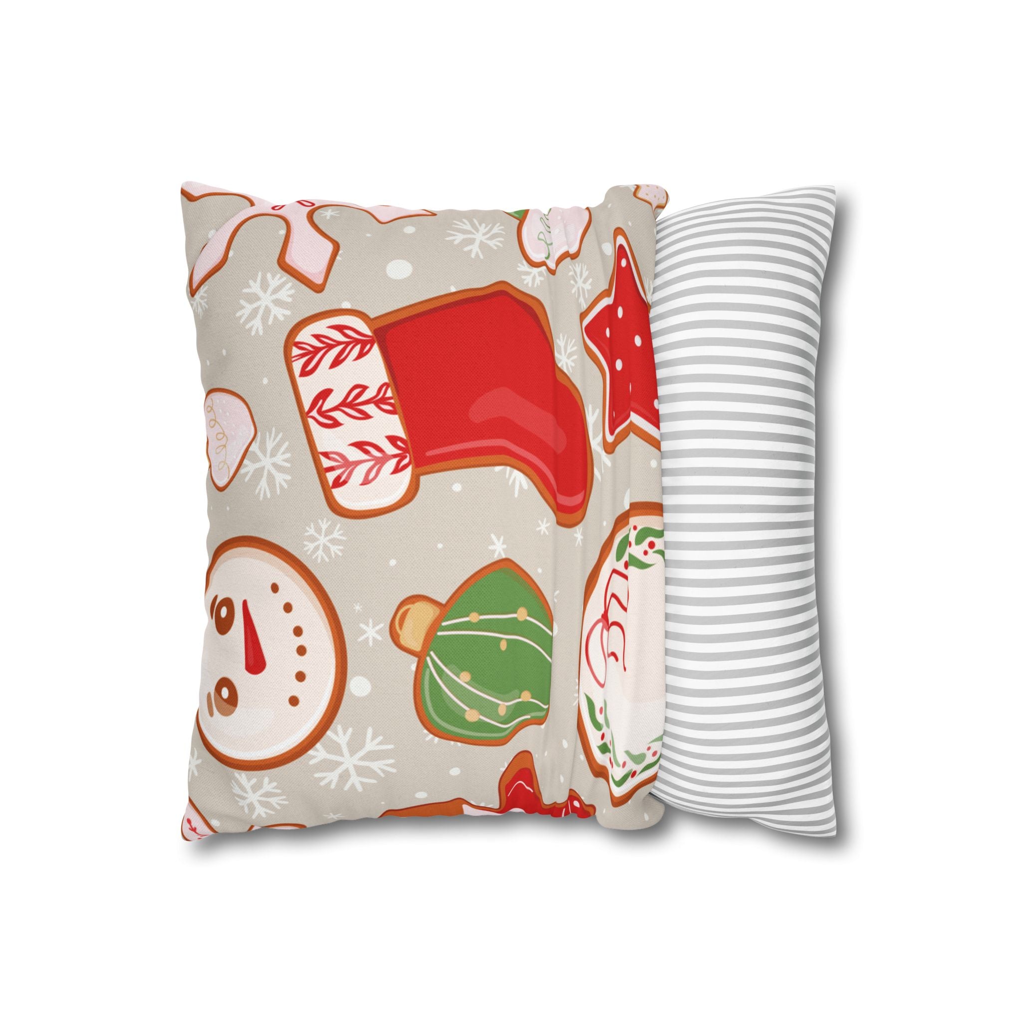 Sweet Holidays Pillow Cover – Double-Sided Christmas Decor with Stockings & Mug