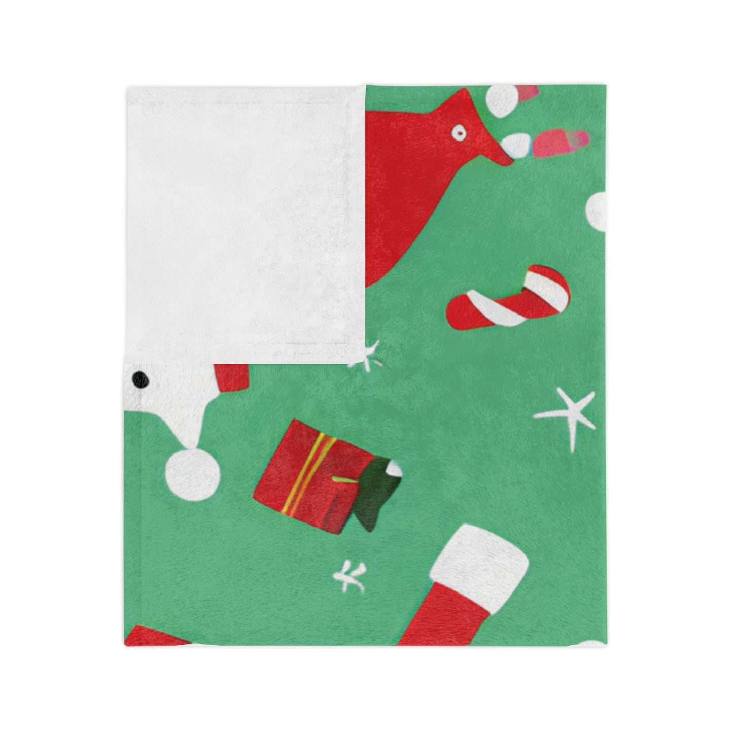 Christmas Fleece Blanket with Santa, Snowmen & Candy Cane Print