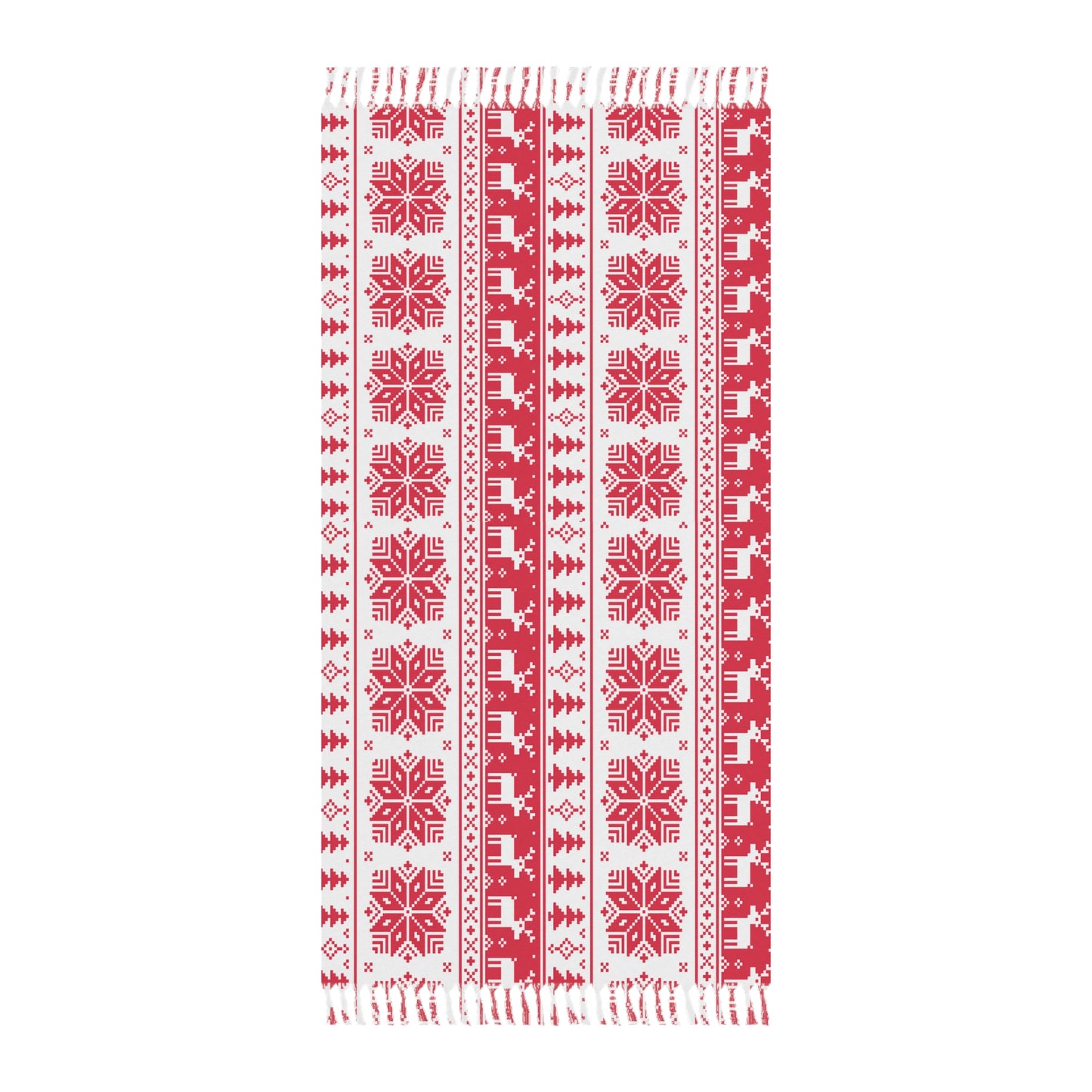 Large Boho Beach Cloth – 100% Polyester, 38"x81" with Knotted Tassels