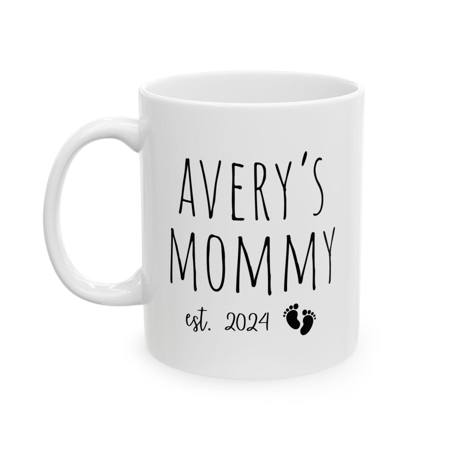 Mommy Mug with Kid Name – Personalized Coffee Mug for New Parents, Christmas Gift