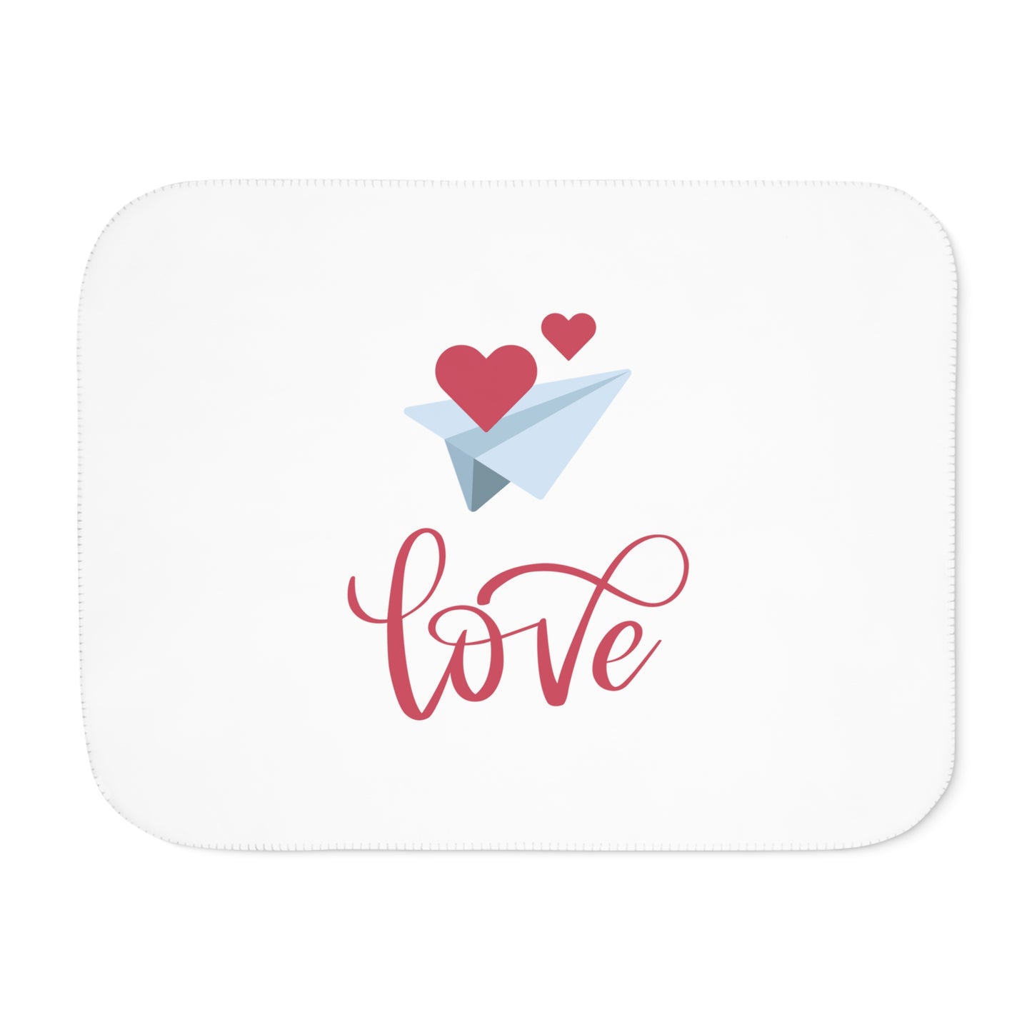 Love with Flying Heart Printed Sherpa Blenket for Valentine Day