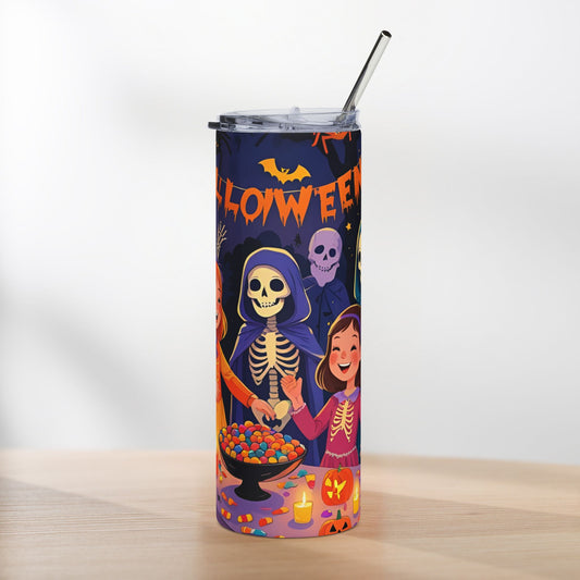 Dancing Skeletons Halloween Tumbler – Festive Candy Party Design