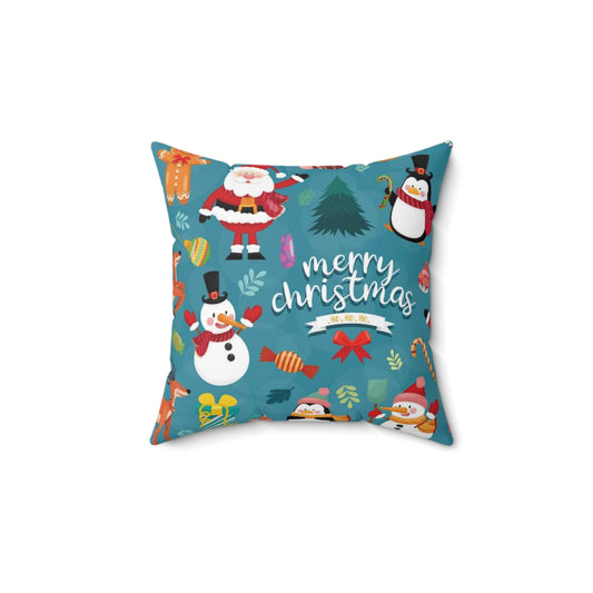 Spun Polyester Christmas Square Pillow, Four Colors