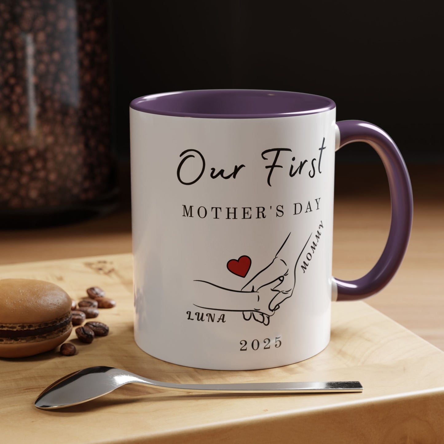 Personalized First Mother’s Day Mug – Custom Name Coffee Mug – Thoughtful Gift for New Moms