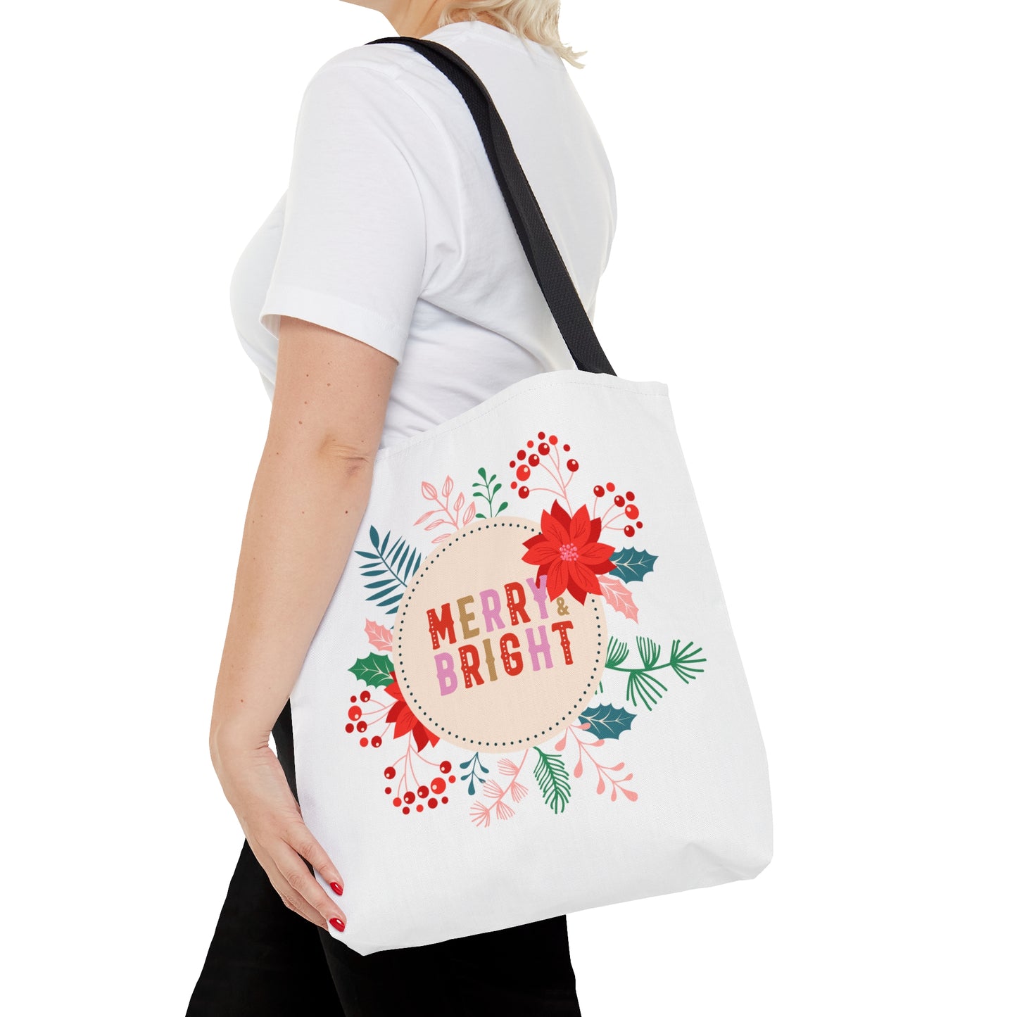 Merry Bright Printed Tote Bagas