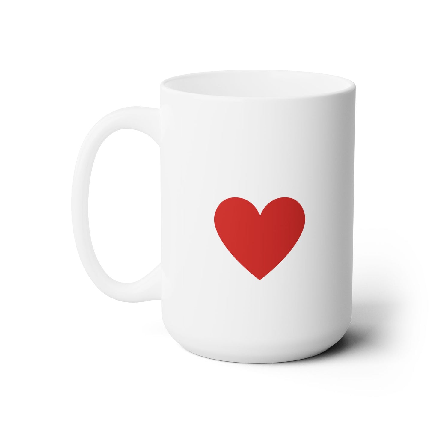 Ceramic Mug – LOVE Typography & Red Heart Design