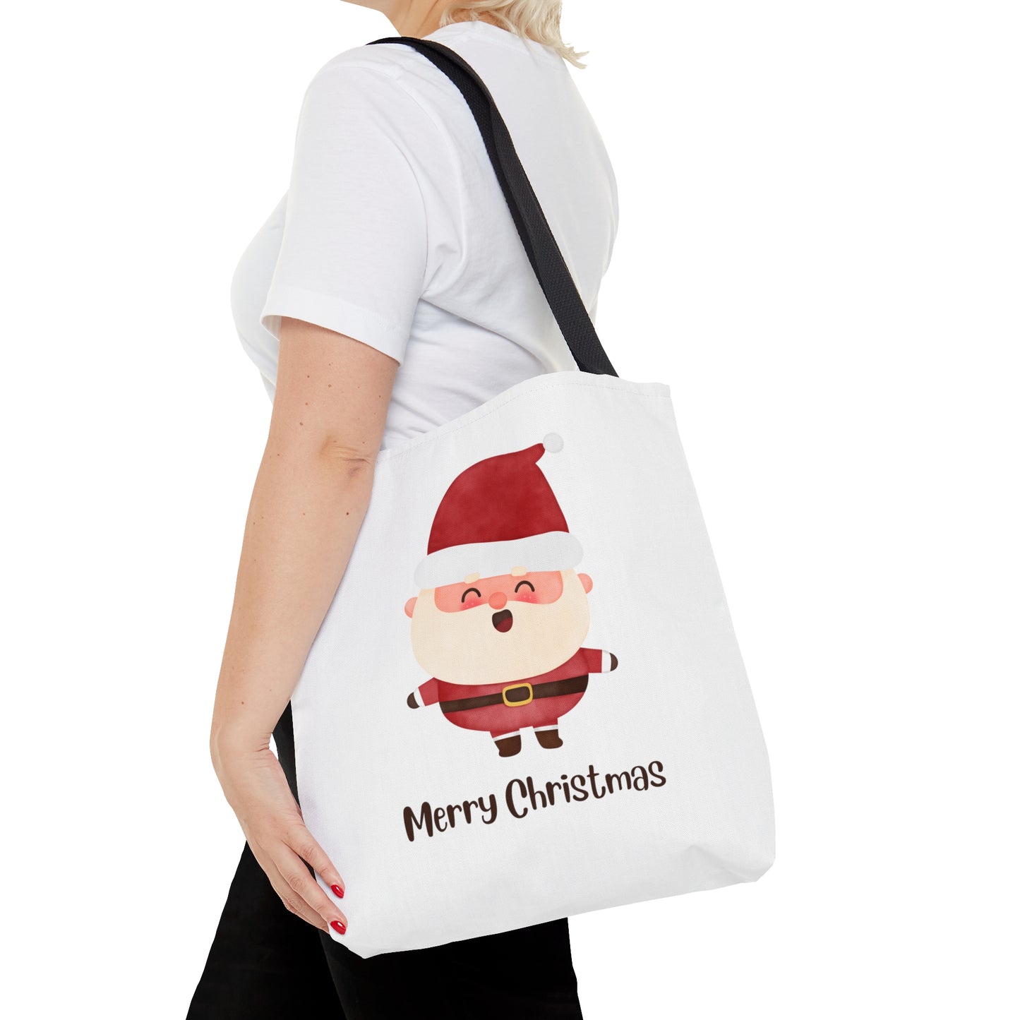 Merry Christmas with Santa Printed Tote Bags