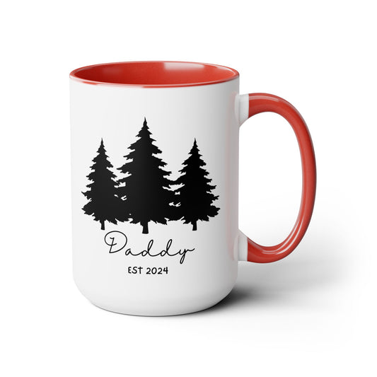 Daddy EST. 2024 Ceramic Coffee Mug – Personalized First-Time Dad Gift, 15oz