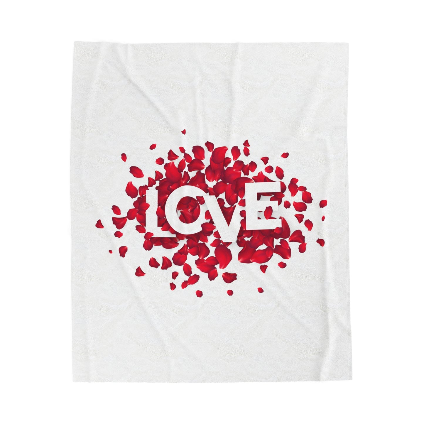 Love with Flowers Printed Velveteen Plush Blanket