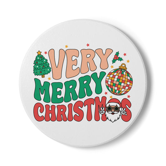 Very Merry Christmas Coaster – Festive Holiday Drink Accessory