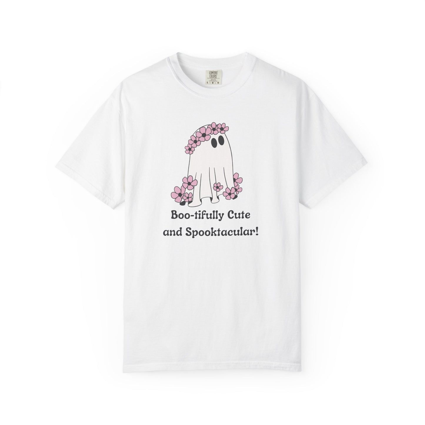 Boo-tiful Ghost Tee – Floral Charm Meets Halloween Fun!