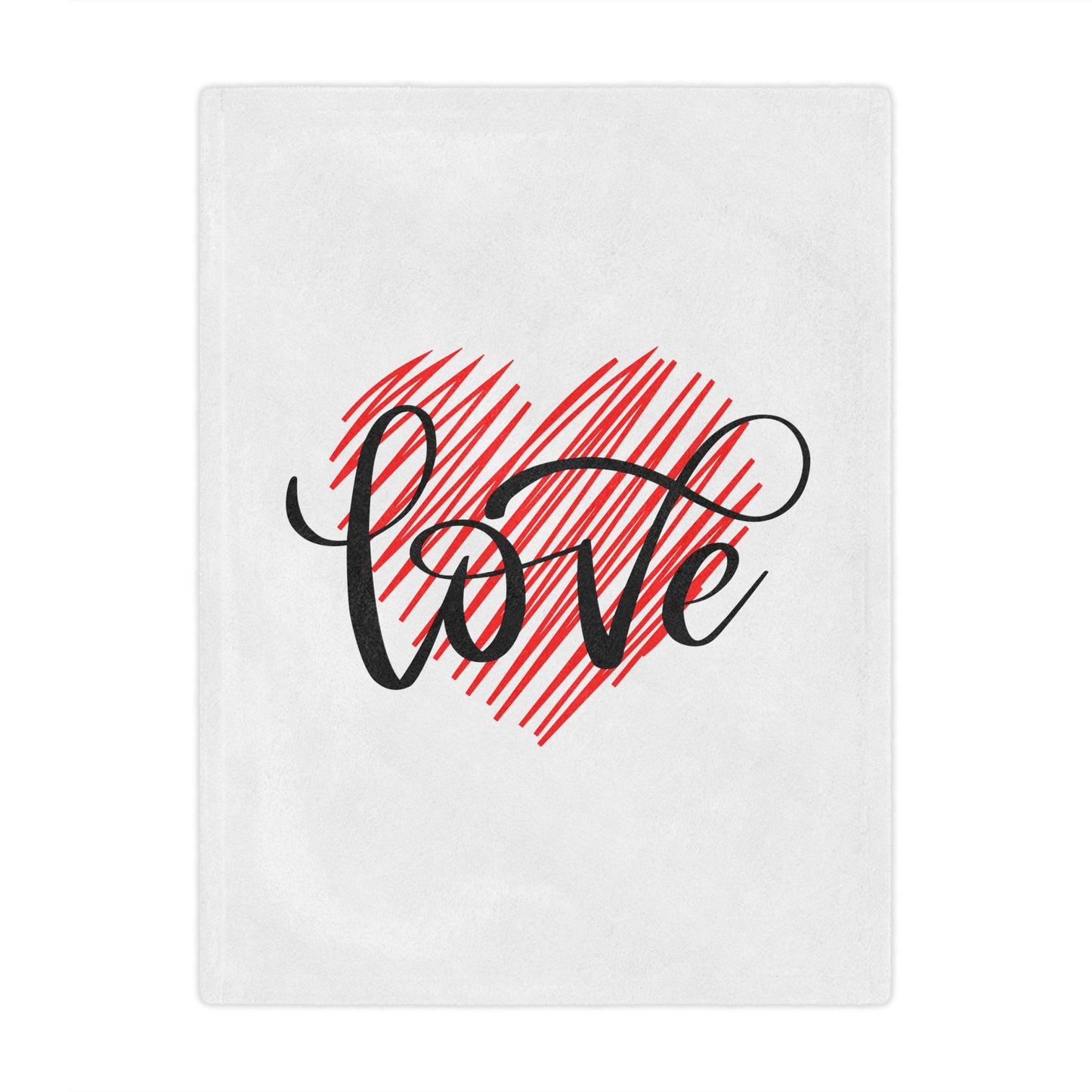 Love inside Heart Printed Velveteen Minky Blanket