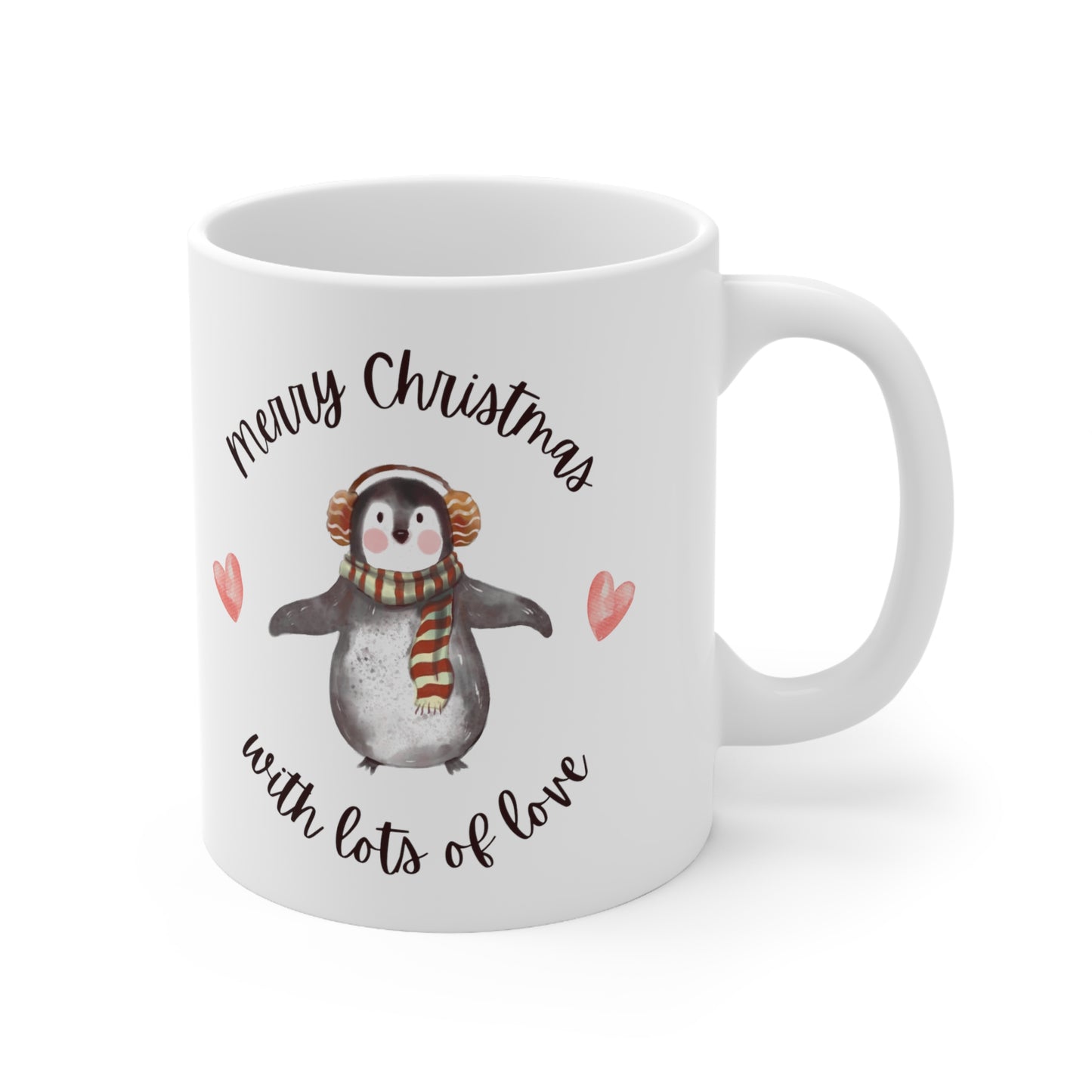 Merry Christmas with Lots of Love Printed Ceramic Mug, (11, 15oz))