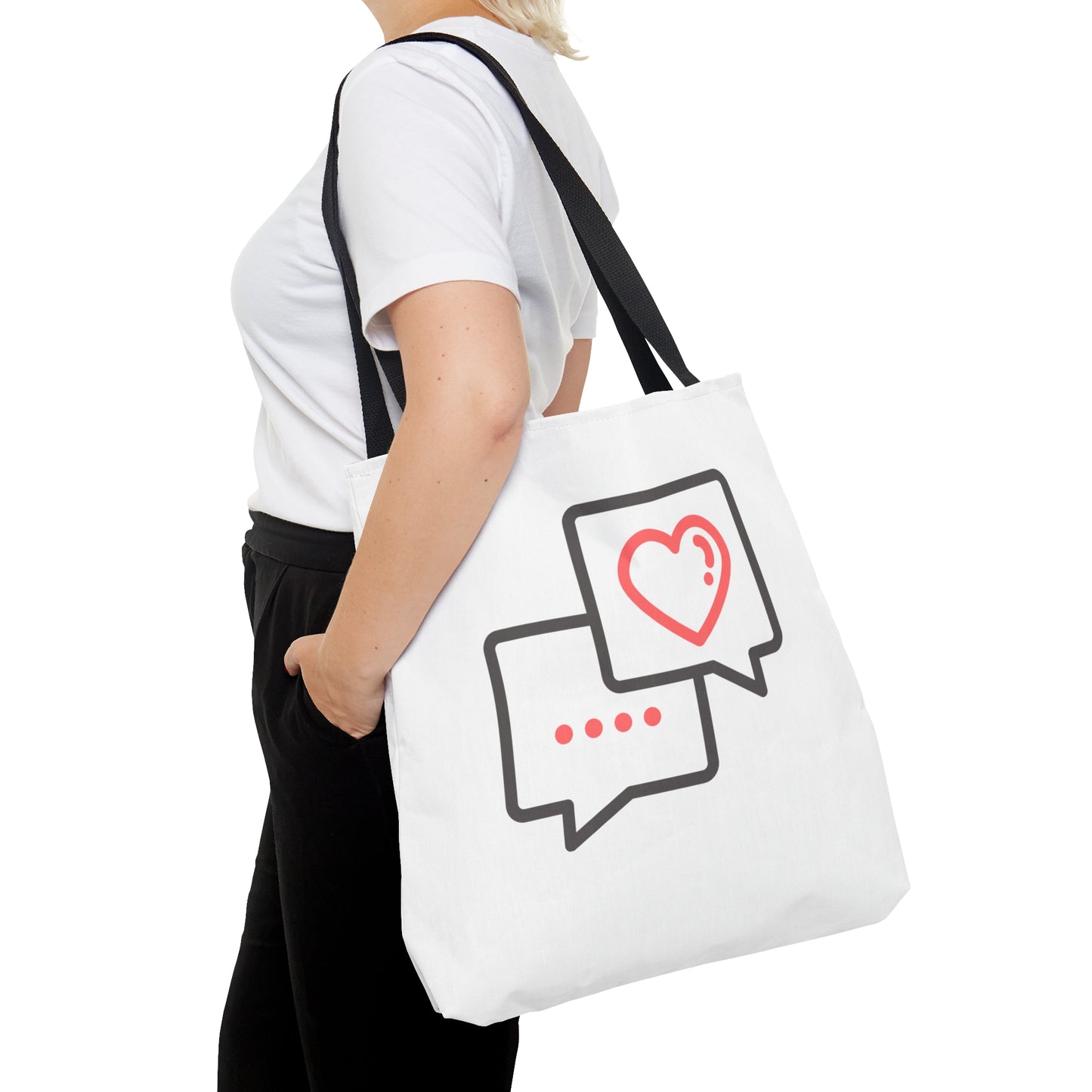 Messege from Heart Printed Tote Bag, Valentine's Tote Bag