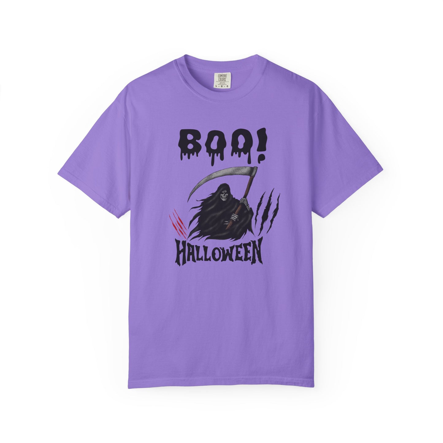 Grim Reaper Halloween Tee – Scary Gothic Horror Shirt with Claw Marks