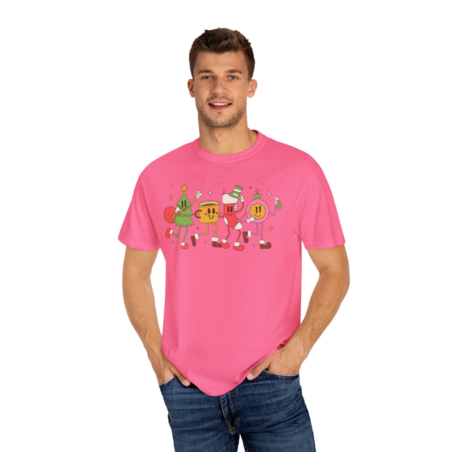 Cute Christmas Party Characters T-Shirt – Fun Holiday Graphic Tee for Adults & Teens