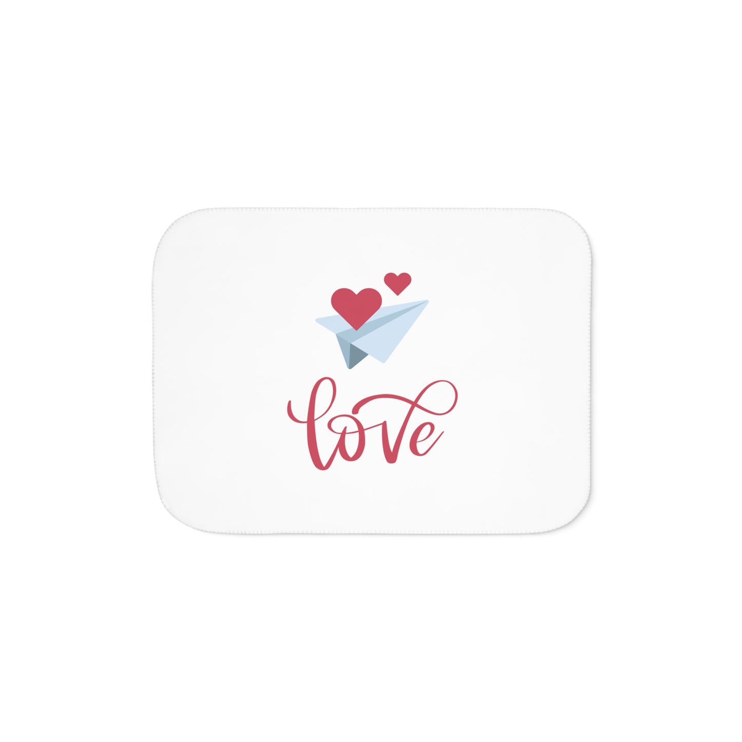Love with Flying Heart Printed Sherpa Blenket for Valentine Day