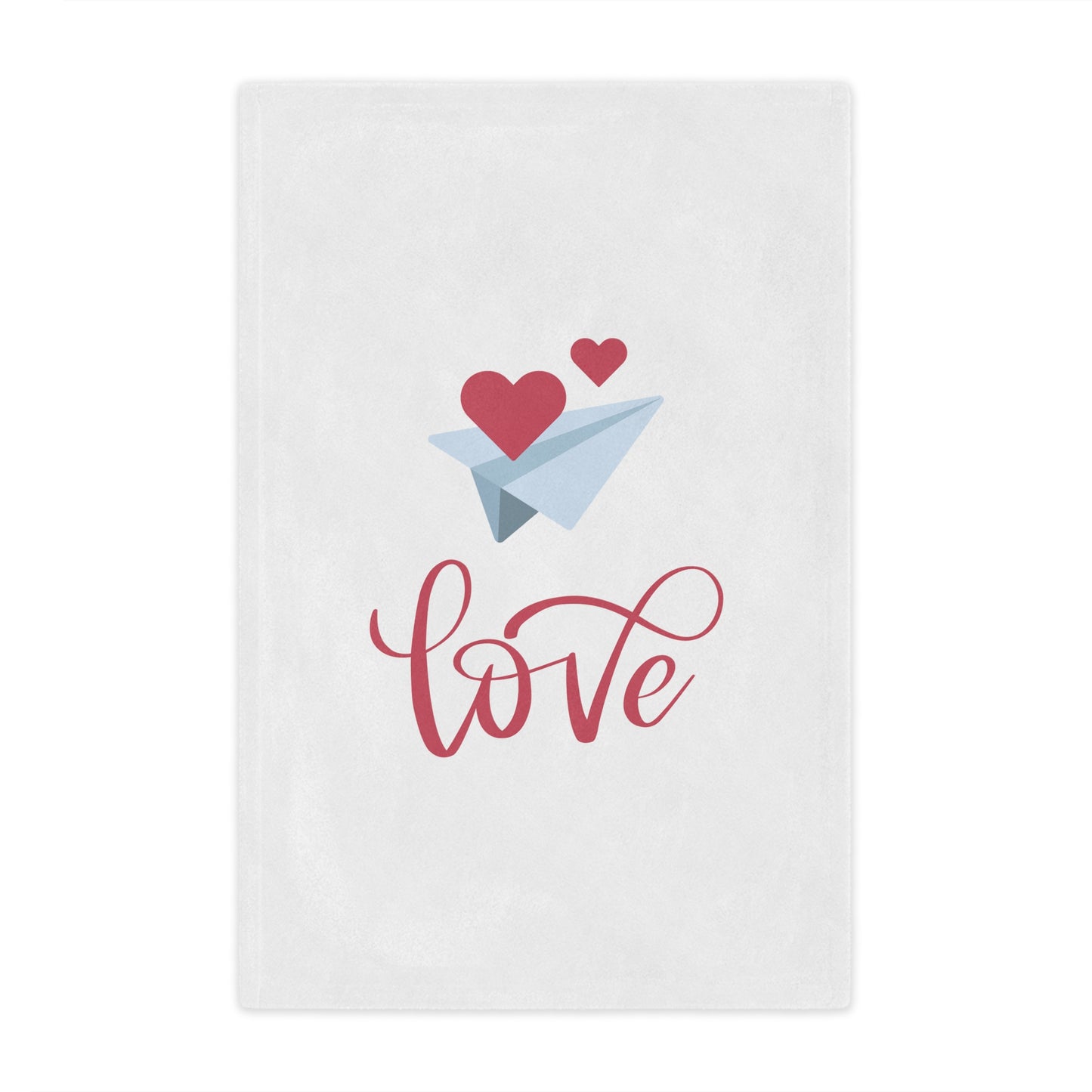 Flying Hearts with Lovge Printed Velveteen Minky Blanket