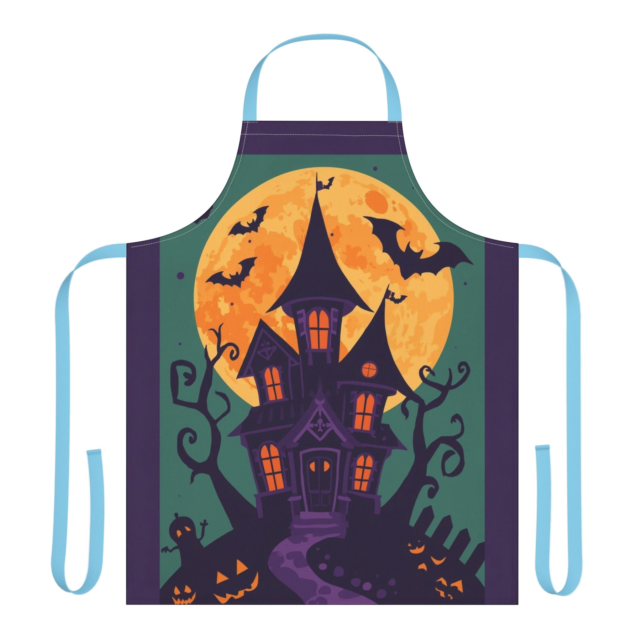 Halloween Apron – Haunted Mansion Festive Apron for Spooky Cooking, Baking, and Parties