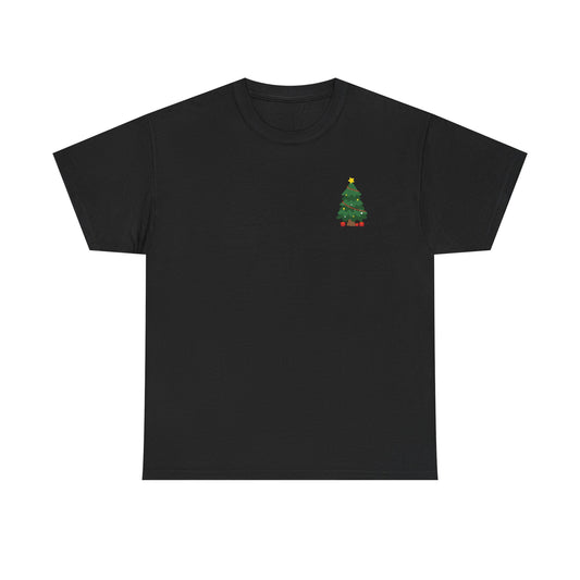 Merry Christmas with Tree Double Side Printed Tshirt for Her and Him, Christmas Tshirt for Her, Christmas Tshirt for Him