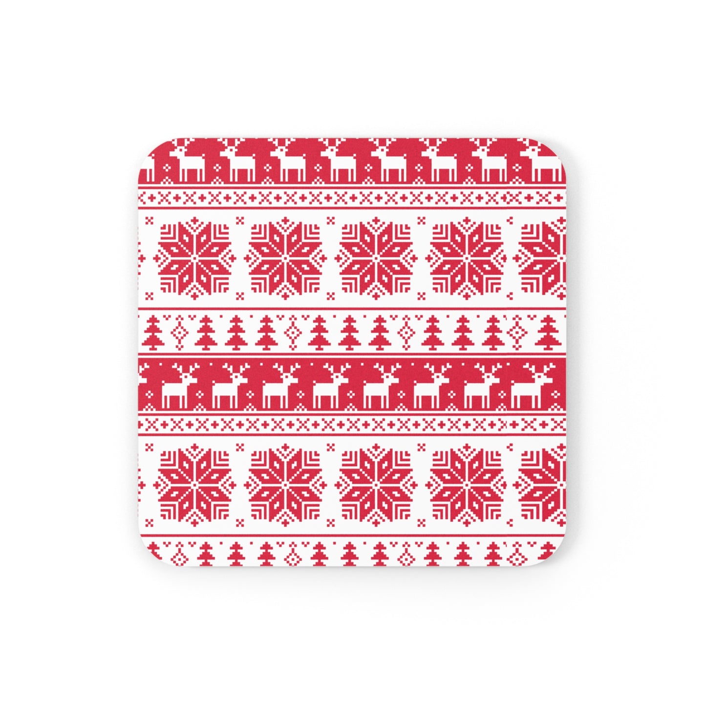 Durable Christmas Cork Back Coaster with Glossy High-Quality Top