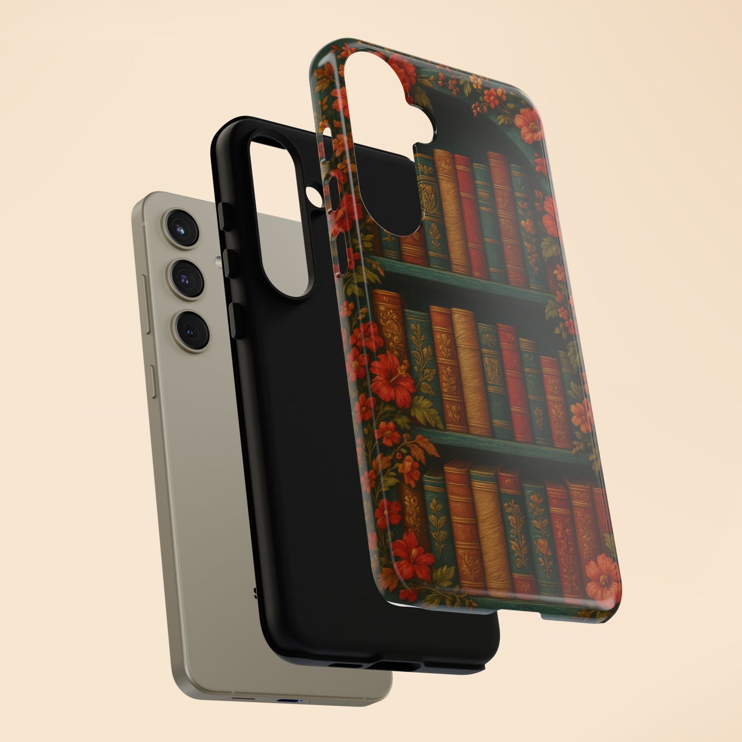 Phone Case - Bookshelf Vintage Book Lover's iPhone & Samsung Cover
