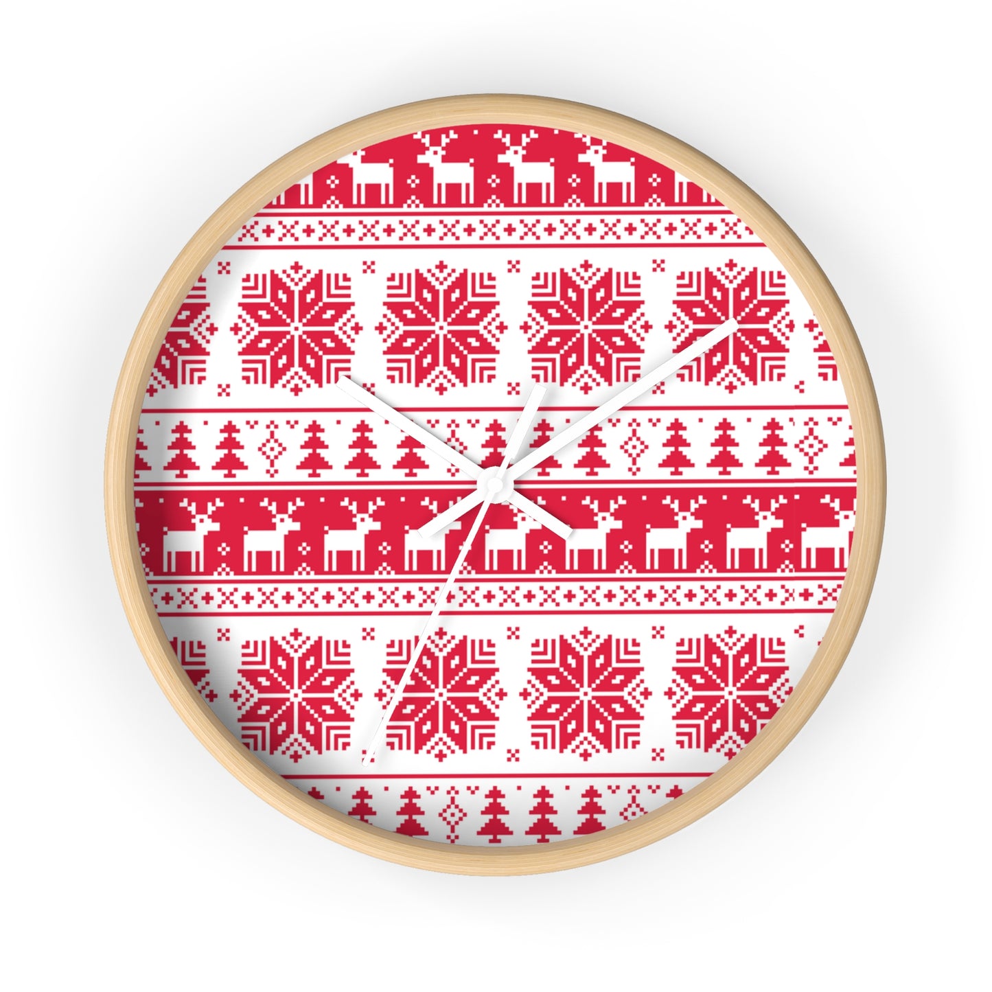 Red Christmas Wall Clock