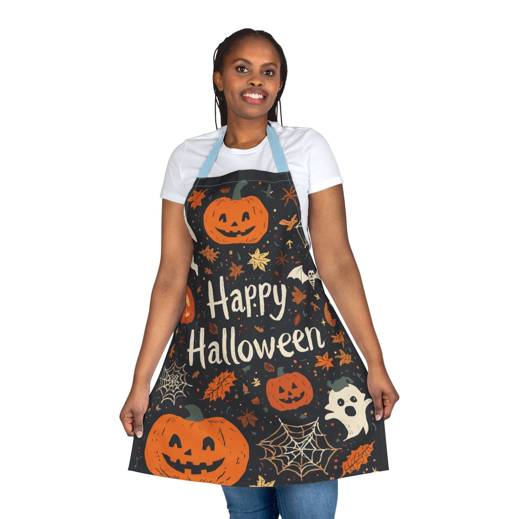 Halloween Apron – Happy Halloween Festive Apron for Baking, Cooking, and Party Hosting
