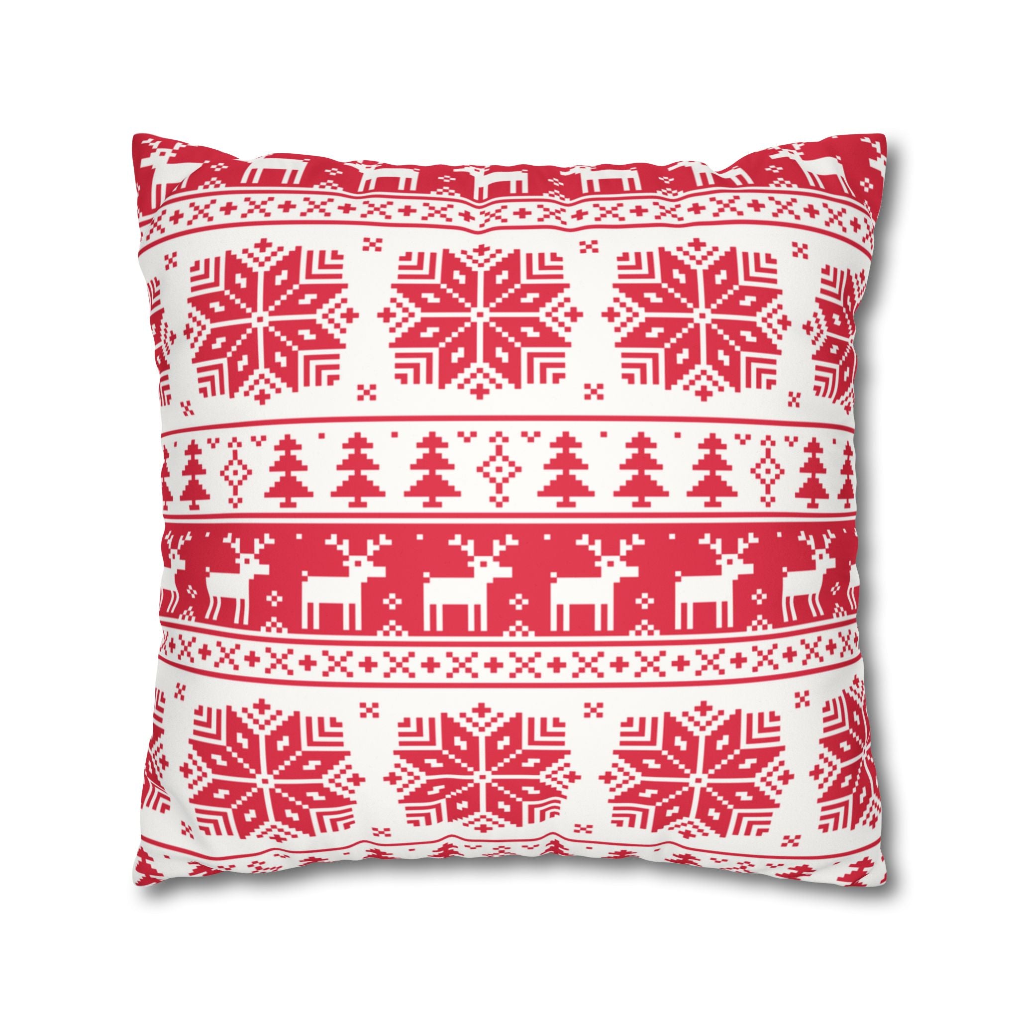 Christmas Faux Suede Square Pillow Case – Festive Decorative Cushion Cover