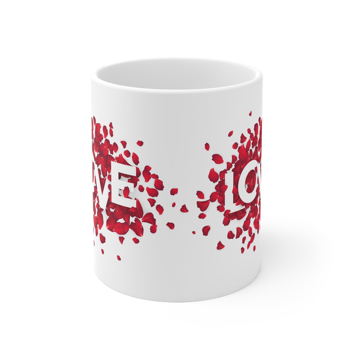 Love wih Flower Printed Ceramic Mugs, 11oz