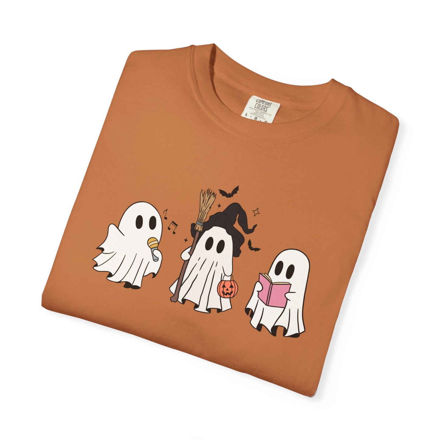 Cute Ghost Friends Halloween T-Shirt – Fun Cartoon Graphic Tee for Spooky Season