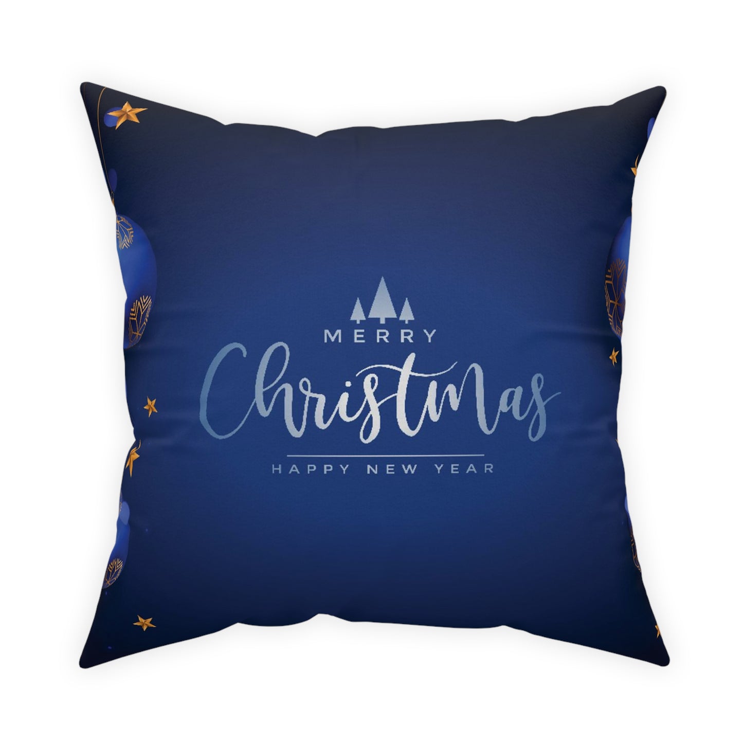 Dark Blue Christmas Broadcloth Pillow