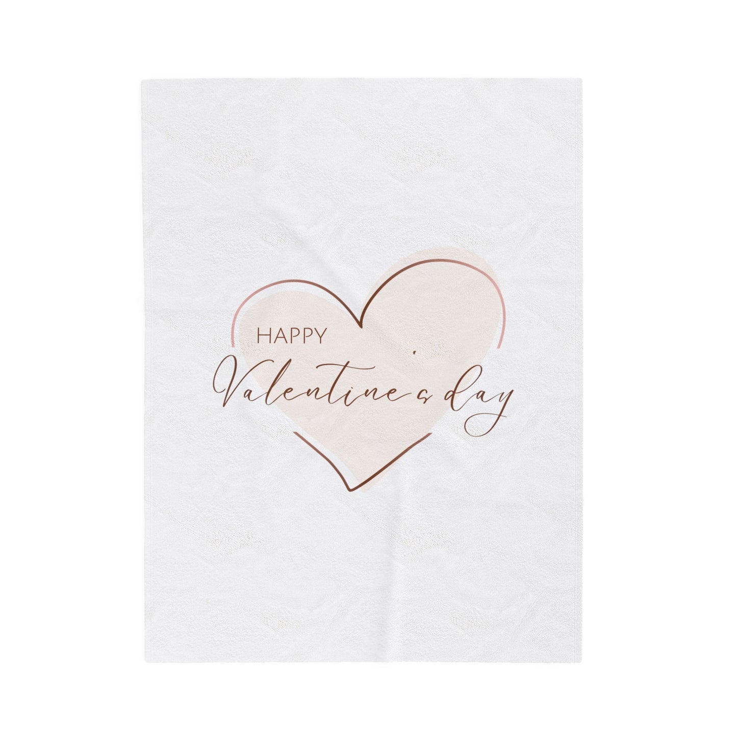 Happy Valentine inside Hearts Printed Velveteen Plush Blanket